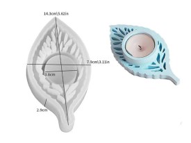Molde silicona porta vela hoja tropical 